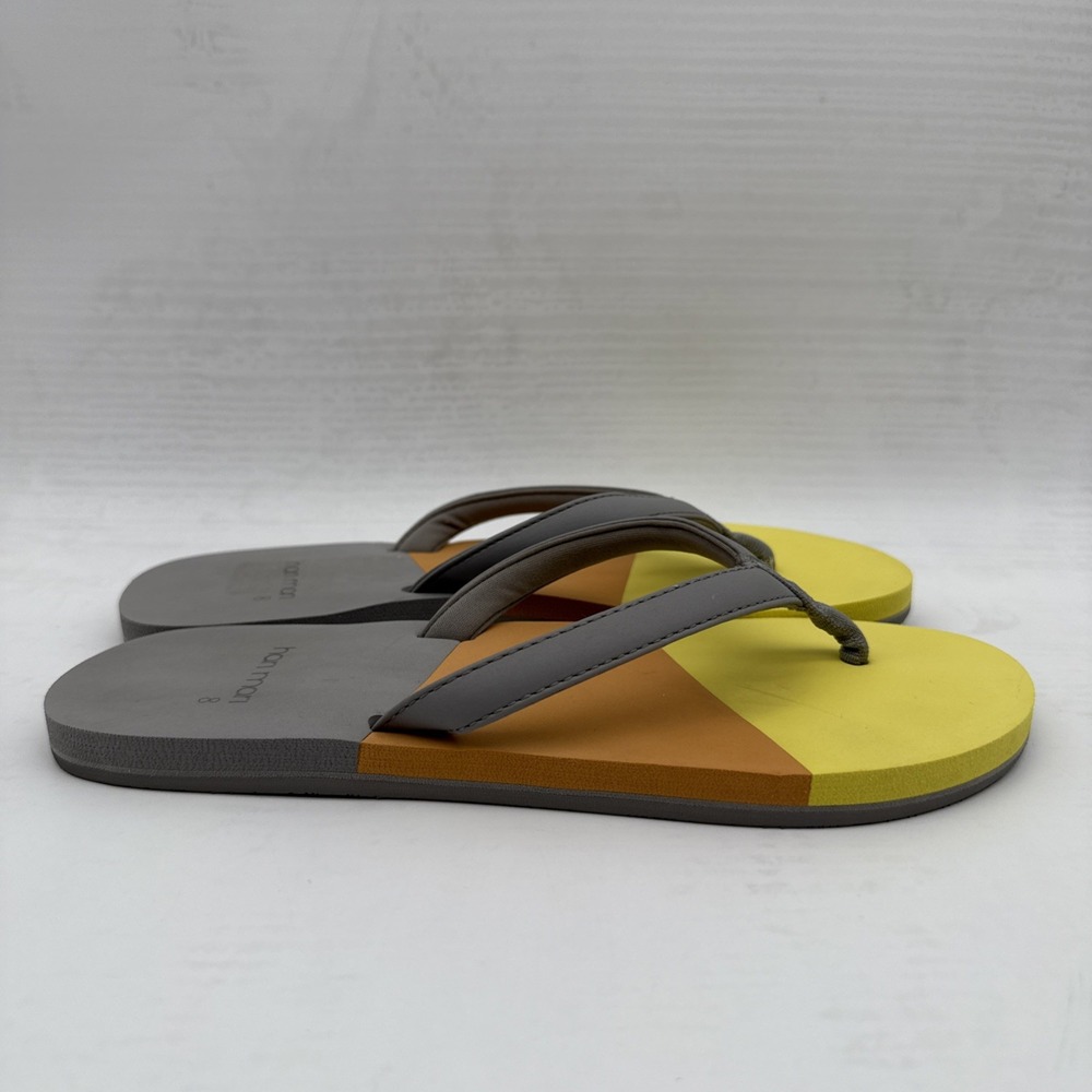 Hari Mari Women's Vegan Meadows Asana Light Gray Yellow Multi Flip Flops Size 8 - Picture 5 of 8